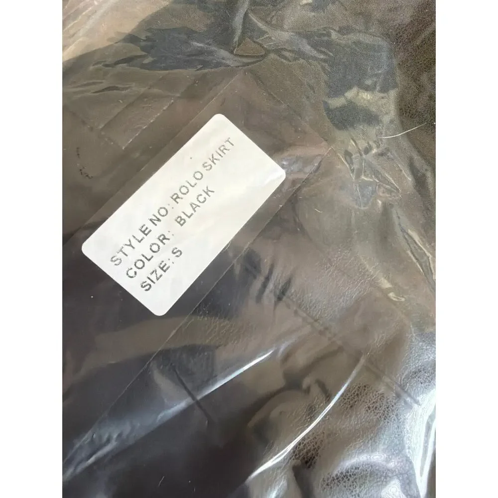 $69 NWT MOTEL X JACQUIE Rolo Mini Skirt In PU Black